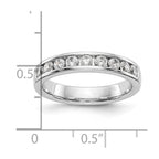 14K White Gold 9-Stone 1/2 carat Round Diamond Complete Channel Band