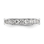 Platinum 9-Stone 7/8 carat Round Diamond Complete Channel Band