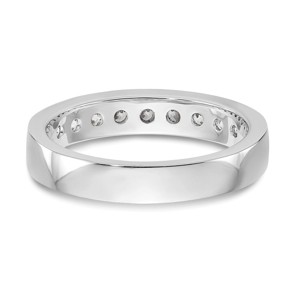 14K White Gold 9-Stone 3/4 carat Round Diamond Complete Channel Band