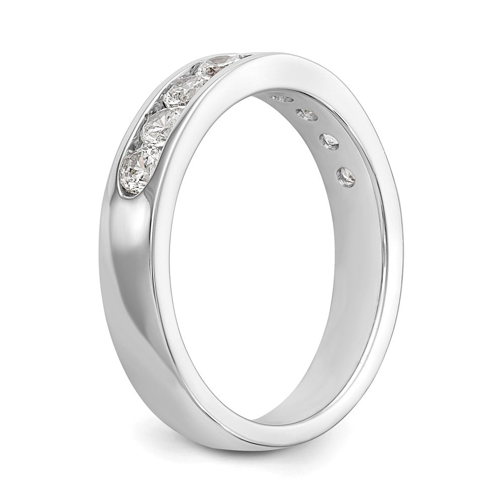 14K White Gold 9-Stone 3/4 carat Round Diamond Complete Channel Band