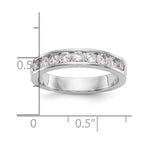14K White Gold 9-Stone 3/4 carat Round Diamond Complete Channel Band