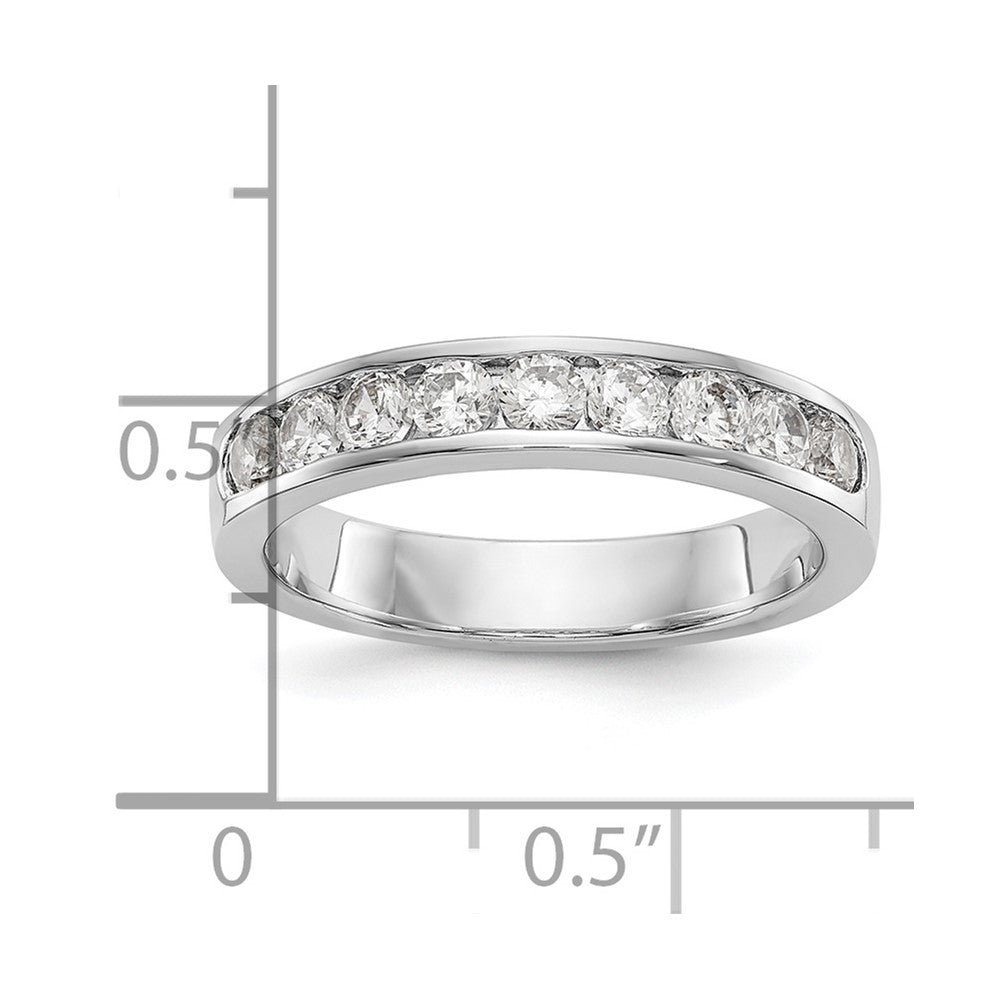 Platinum 9-Stone 7/8 carat Round Diamond Complete Channel Band