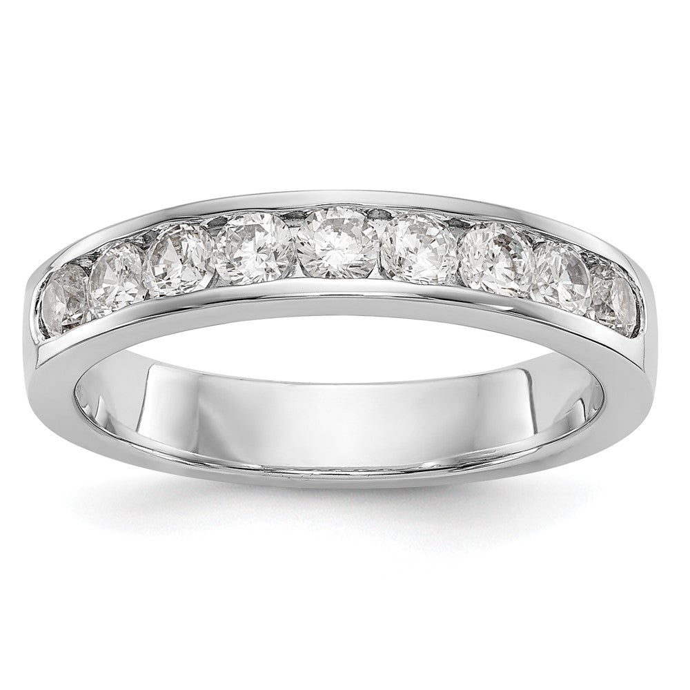 Platinum 9-Stone 7/8 carat Round Diamond Complete Channel Band