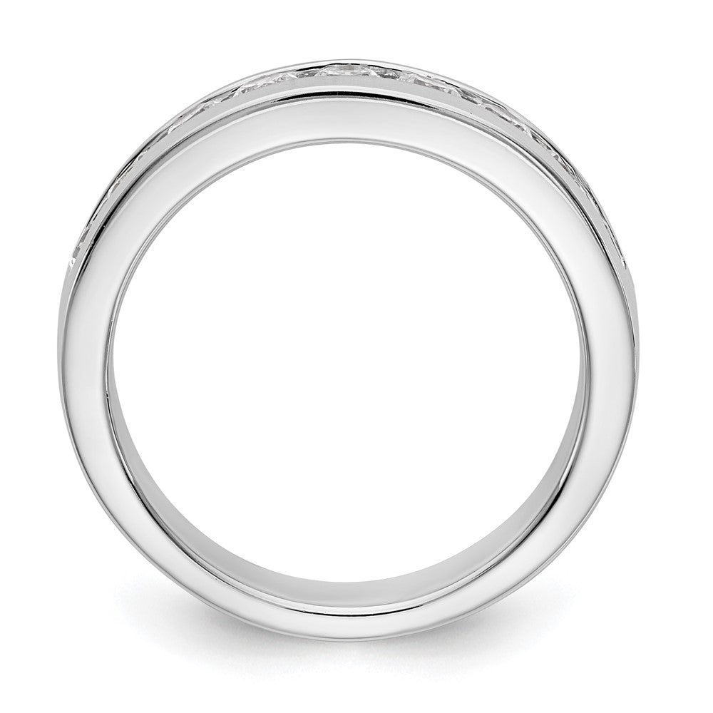 14K White Gold 9-Stone 7/8 carat Round Diamond Complete Channel Band