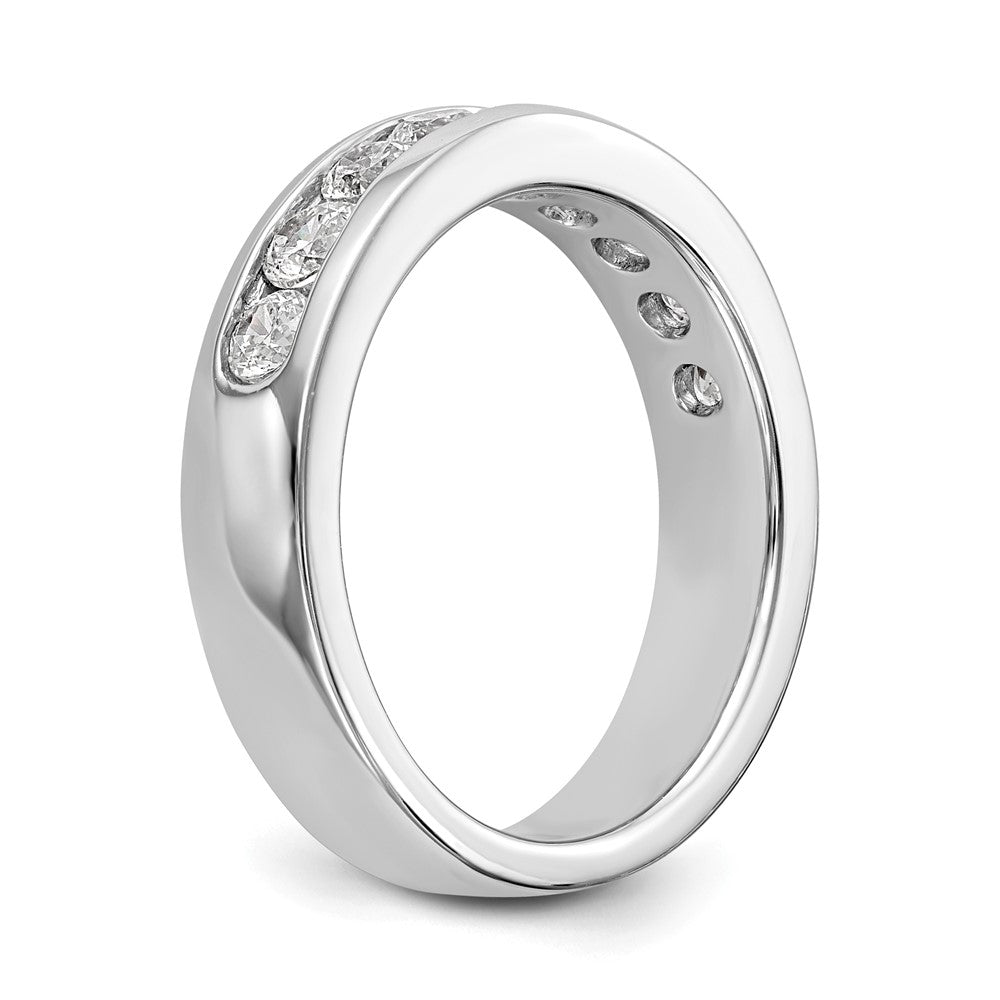 14K White Gold 9-Stone 7/8 carat Round Diamond Complete Channel Band