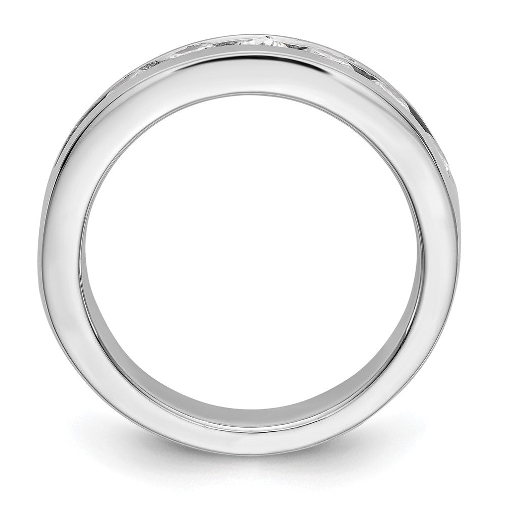 14K White Gold 9-Stone 1.3 carat Round Diamond Complete Channel Band