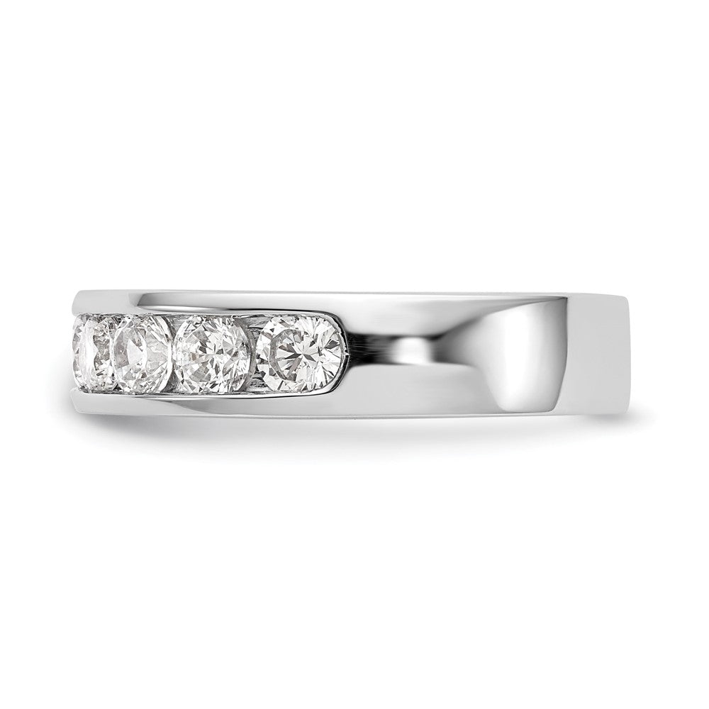 14K White Gold 9-Stone 1.3 carat AAA Round Diamond Complete Channel Band