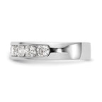 14K White Gold 9-Stone 1.3 carat AAA Round Diamond Complete Channel Band