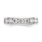 14K White Gold 9-Stone 1.3 carat AAA Round Diamond Complete Channel Band