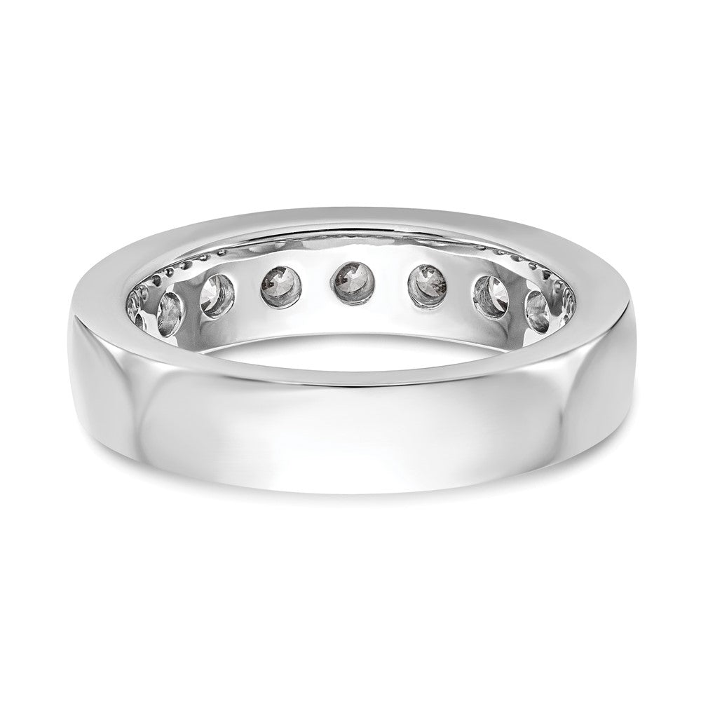 14K White Gold 9-Stone 1.3 carat Round Diamond Complete Channel Band
