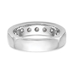 14K White Gold 9-Stone 1.3 carat AAA Round Diamond Complete Channel Band