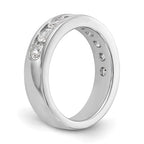 14K White Gold 9-Stone 1.3 carat Round Diamond Complete Channel Band