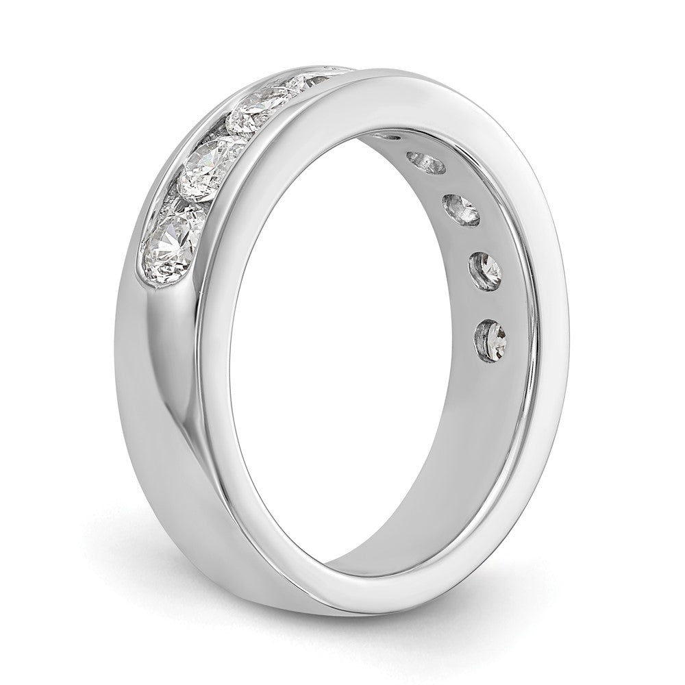 14K White Gold 9-Stone 1.3 carat Round Diamond Complete Channel Band