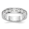 14K White Gold 9-Stone 1.3 carat Round Diamond Complete Channel Band