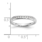 14K White Gold 9-Stone 1/8 carat Round Diamond Complete Channel Band