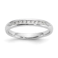 14K White Gold 9-Stone 1/8 carat Round Diamond Complete Channel Band
