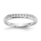 14K White Gold 9-Stone 1/8 carat Round Diamond Complete Channel Band