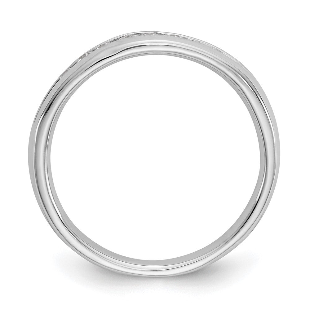 14K White Gold 9-Stone 1/5 carat Round Diamond Complete Channel Band