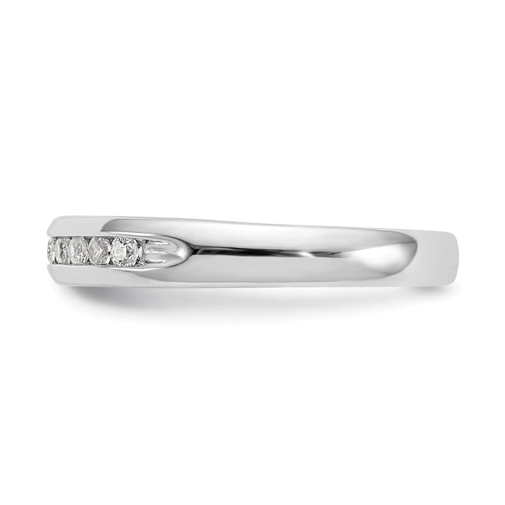 14K White Gold 9-Stone 1/5 carat Round Diamond Complete Channel Band