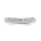 14K White Gold 9-Stone 1/5 carat Round Diamond Complete Channel Band