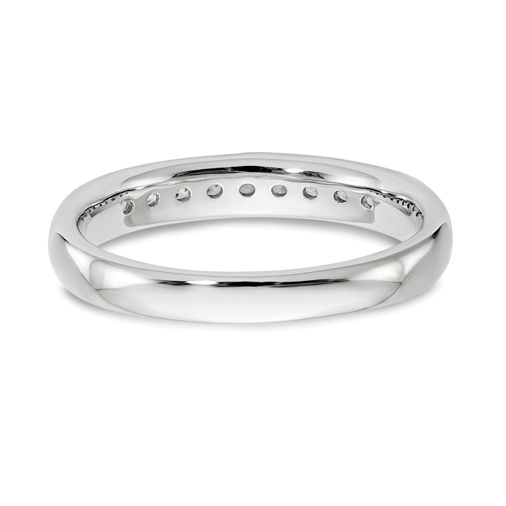 14K White Gold 9-Stone 1/5 carat Round Diamond Complete Channel Band