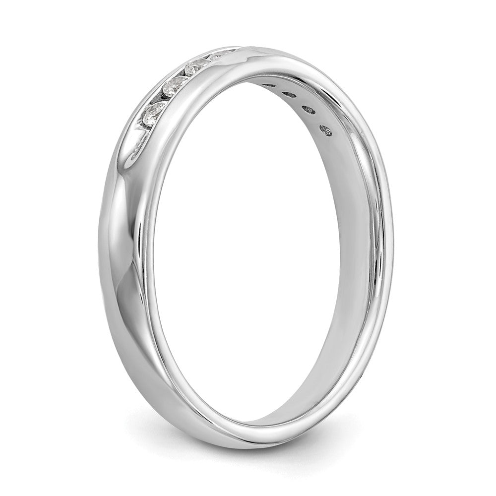 14K White Gold 9-Stone 1/5 carat Round Diamond Complete Channel Band