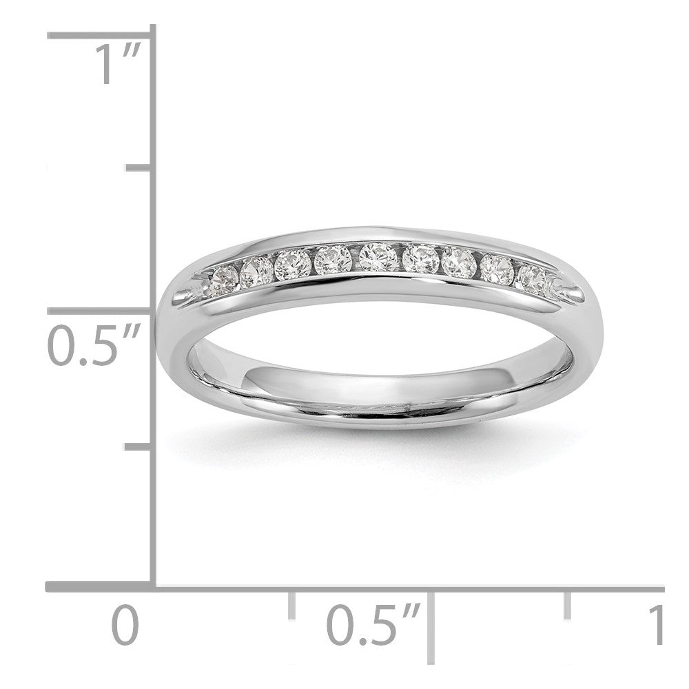 14K White Gold 9-Stone 1/5 carat Round Diamond Complete Channel Band