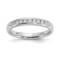 14K White Gold 9-Stone 1/5 carat Round Diamond Complete Channel Band