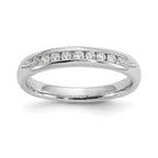 14K White Gold 9-Stone 1/5 carat Round Diamond Complete Channel Band