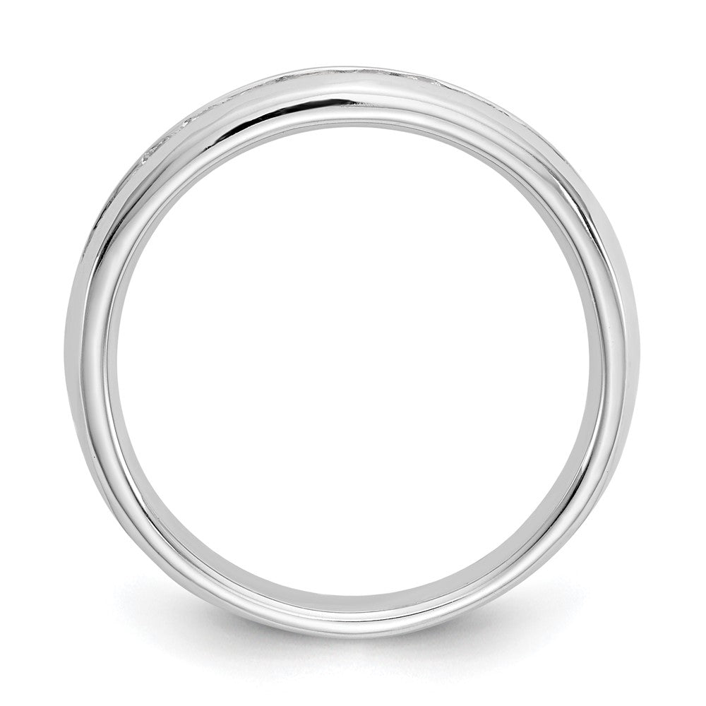14K White Gold 9-Stone 1/5 carat Round Diamond Complete Channel Band