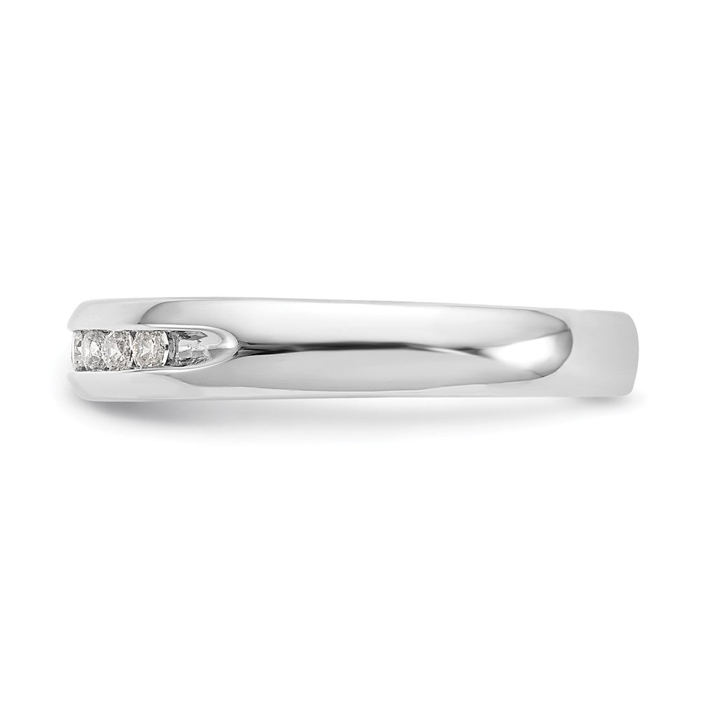 14K White Gold 9-Stone 1/5 carat Round Diamond Complete Channel Band