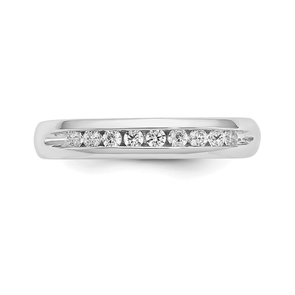 14K White Gold 9-Stone 1/5 carat Round Diamond Complete Channel Band