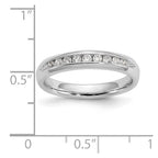 14K White Gold 9-Stone 1/5 carat Round Diamond Complete Channel Band