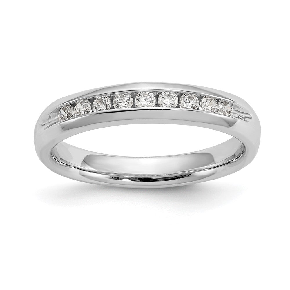 14K White Gold 9-Stone 1/5 carat Round Diamond Complete Channel Band