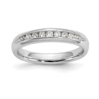 14K White Gold 9-Stone 1/5 carat Round Diamond Complete Channel Band