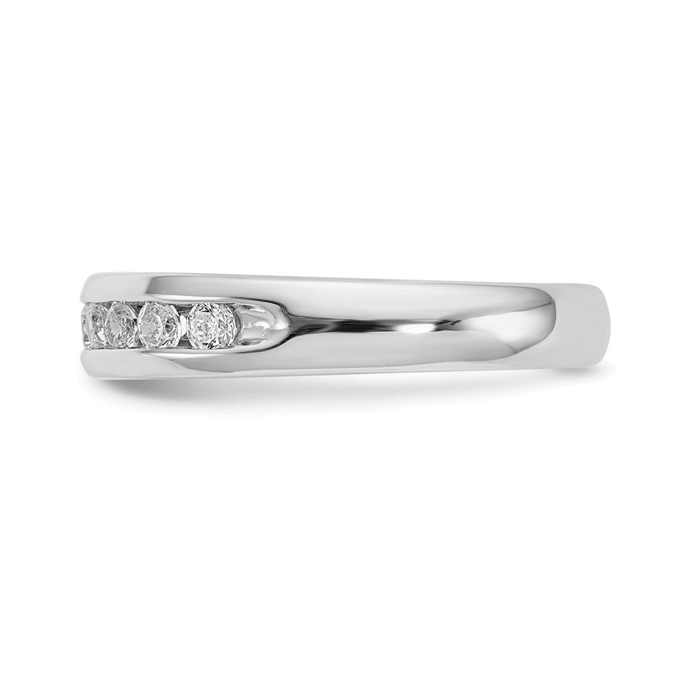 14K White Gold 9-Stone 3/8 carat Round Diamond Complete Channel Band