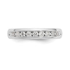 14K White Gold 9-Stone 3/8 carat Round Diamond Complete Channel Band