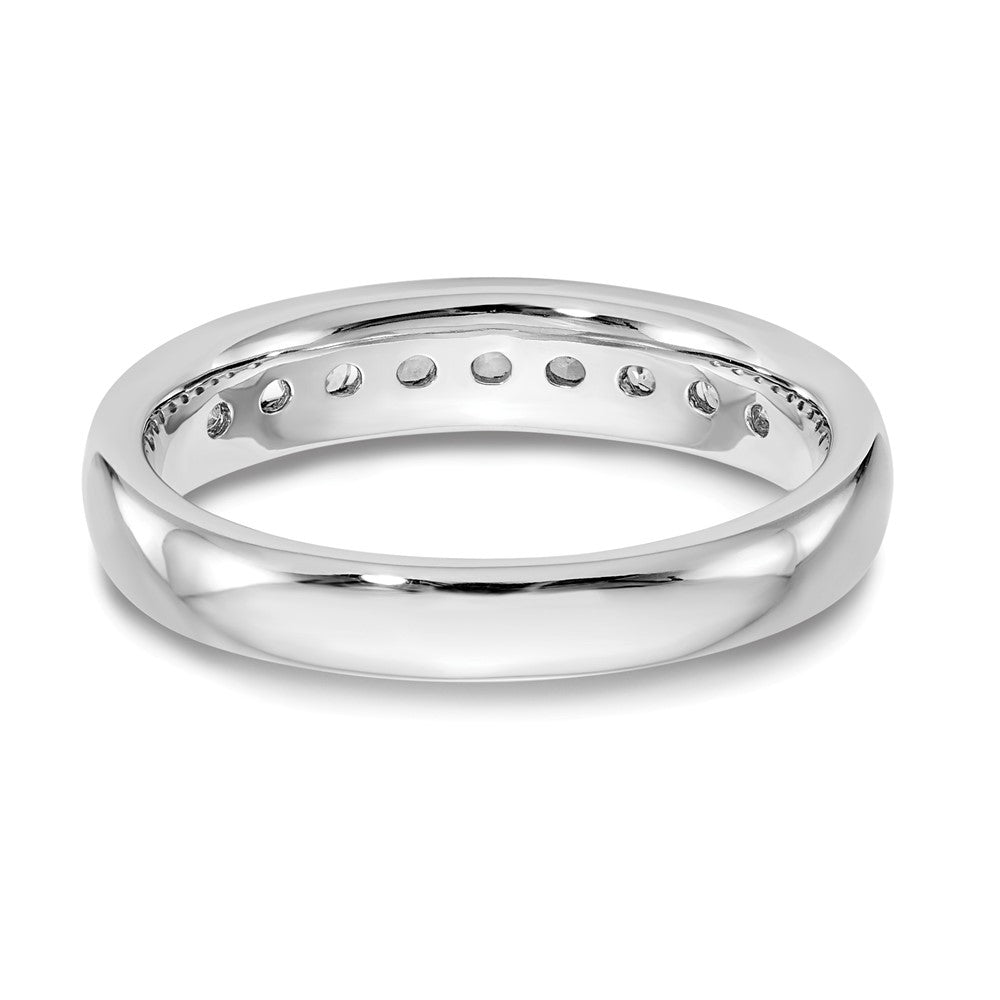 14K White Gold 9-Stone 3/8 carat Round Diamond Complete Channel Band