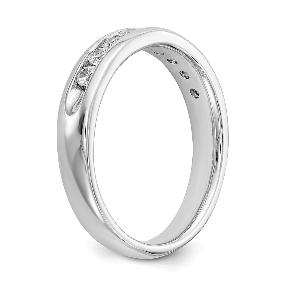 14K White Gold 9-Stone 3/8 carat Round Diamond Complete Channel Band