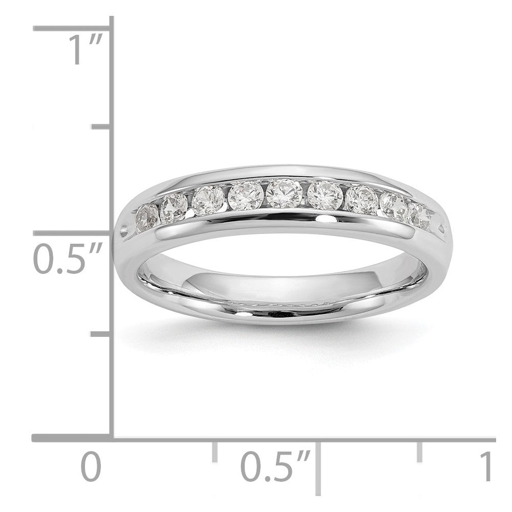 14K White Gold 9-Stone 3/8 carat Round Diamond Complete Channel Band