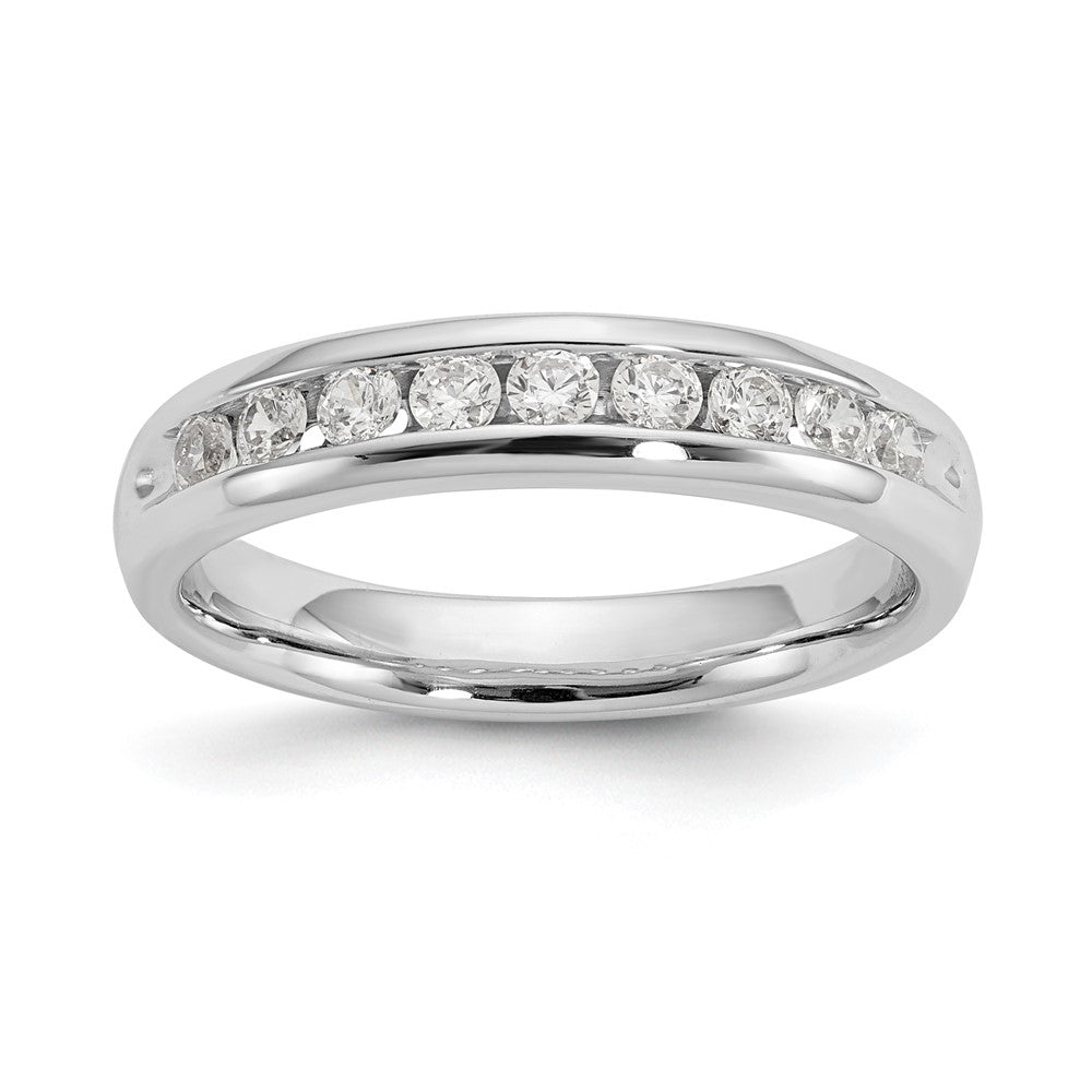 14K White Gold 9-Stone 3/8 carat Round Diamond Complete Channel Band