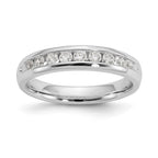 14K White Gold 9-Stone 3/8 carat Round Diamond Complete Channel Band