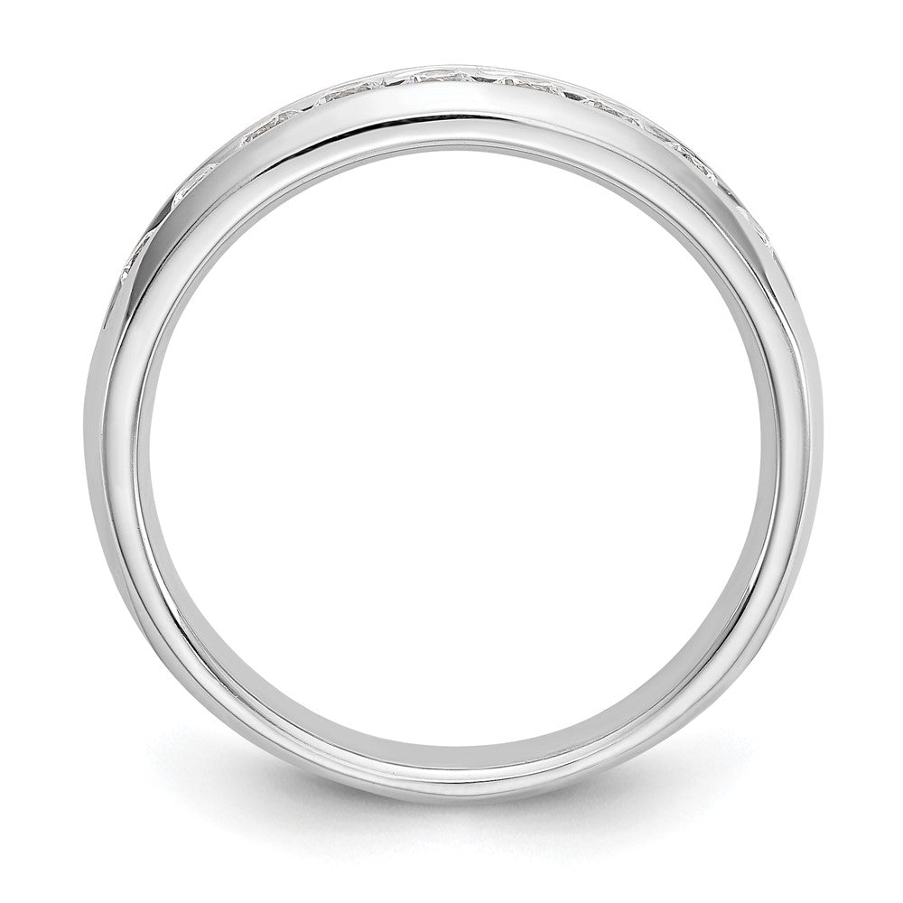 14K White Gold 9-Stone 1/2 carat Round Diamond Complete Channel Band