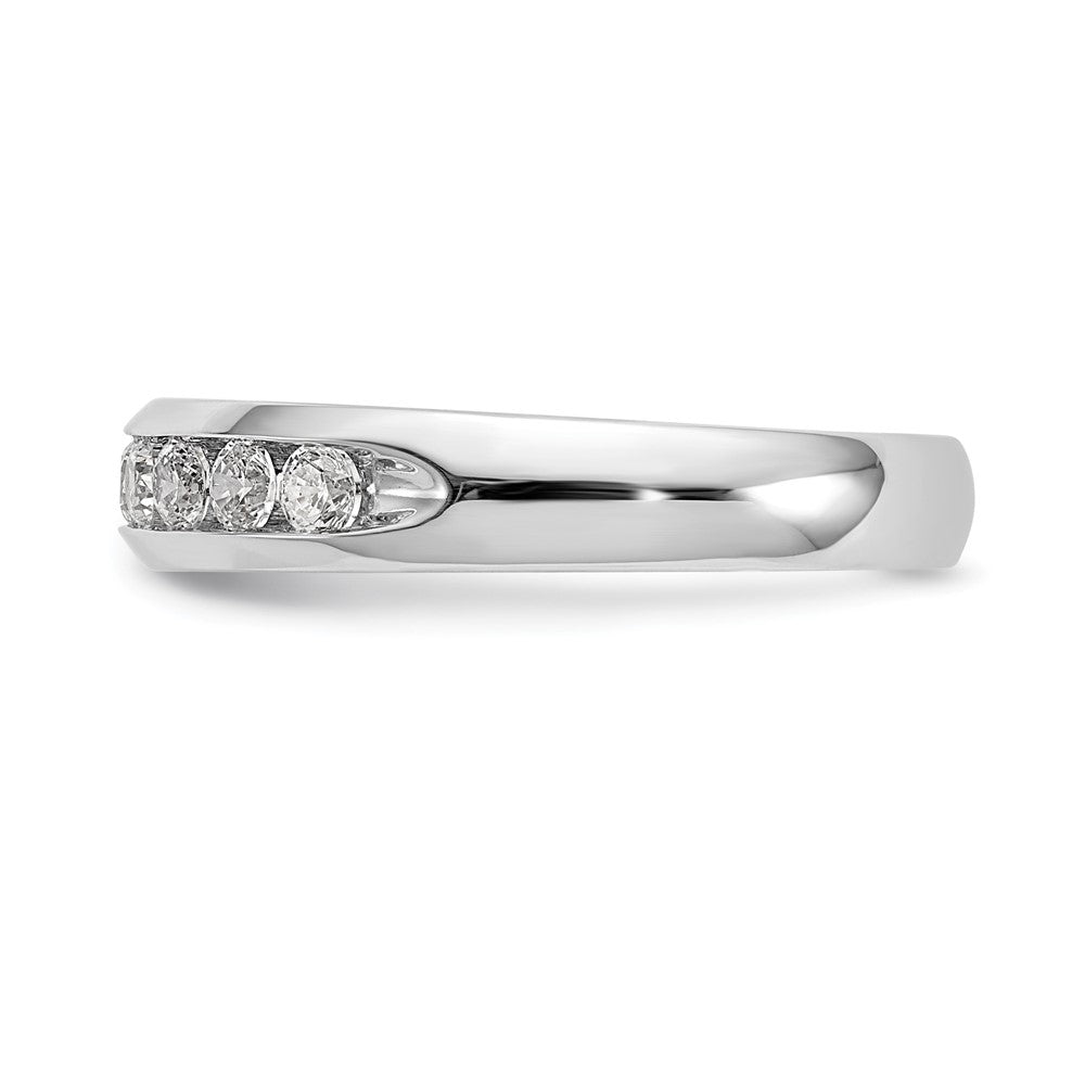 14K White Gold 9-Stone 1/2 carat Round Diamond Complete Channel Band
