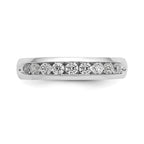 14K White Gold 9-Stone 1/2 carat Round Diamond Complete Channel Band