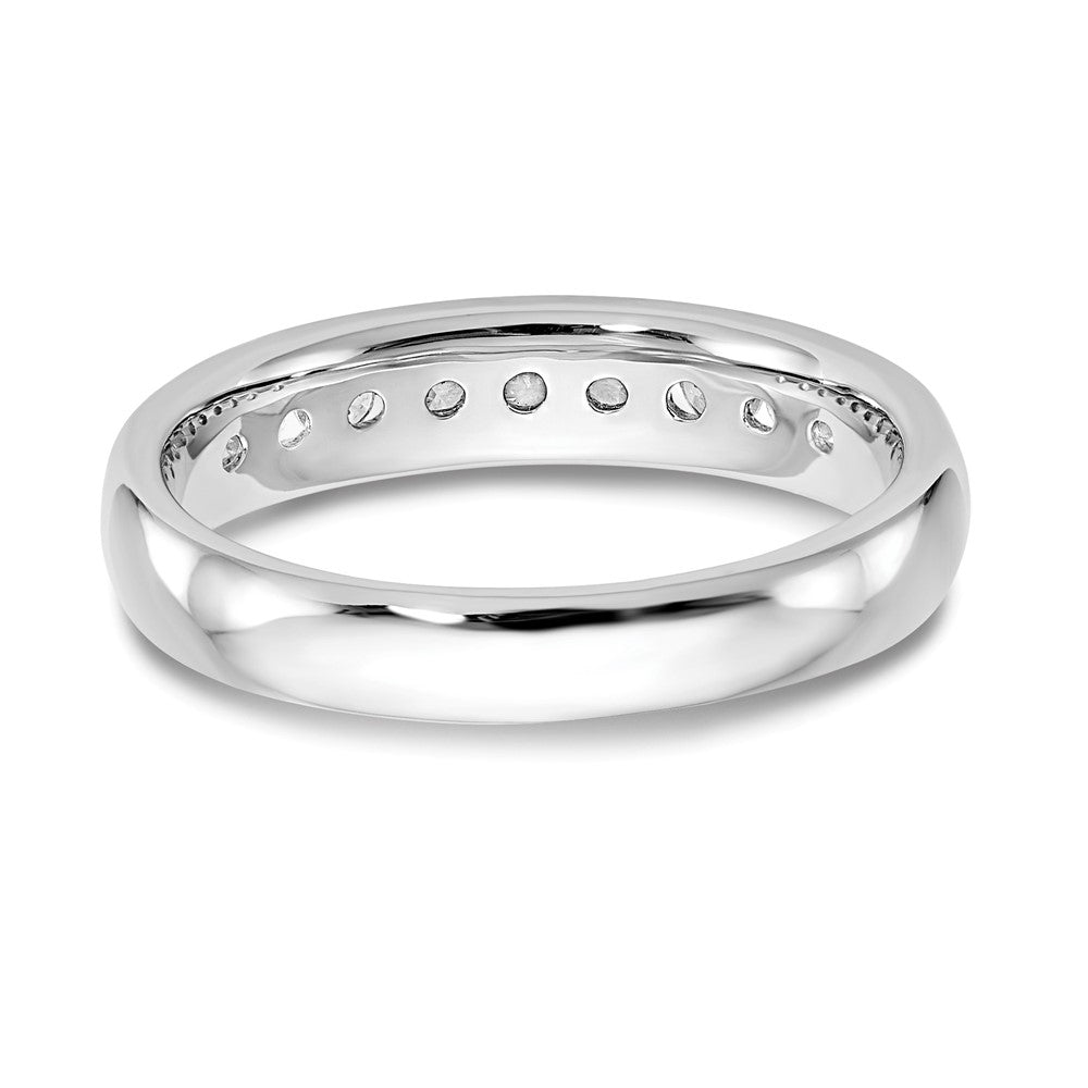 14K White Gold 9-Stone 1/2 carat Round Diamond Complete Channel Band