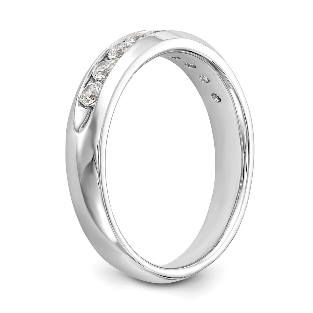 14K White Gold 9-Stone 1/2 carat Round Diamond Complete Channel Band