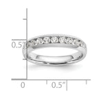 14K White Gold 9-Stone 1/2 carat Round Diamond Complete Channel Band