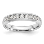 14K White Gold 9-Stone 1/2 carat Round Diamond Complete Channel Band