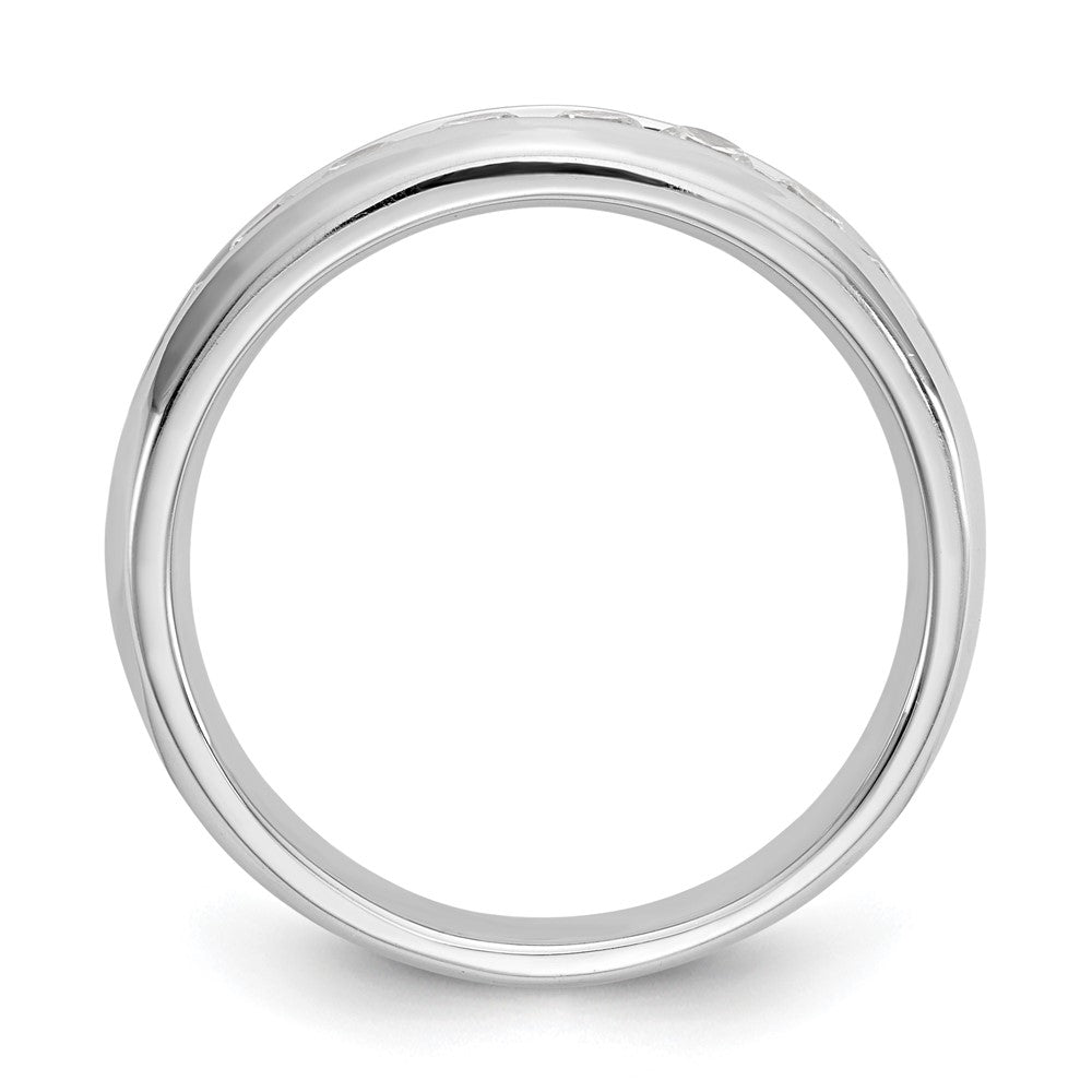 14K White Gold 9-Stone 5/8 carat Round Diamond Complete Channel Band